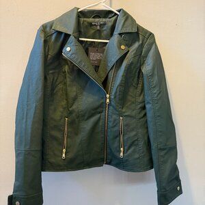 Baccini Faux Leather Jacket in Green - New with Tags - Size M